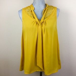 Anthropologie Maeve Luca Blouse Mustard Yellow